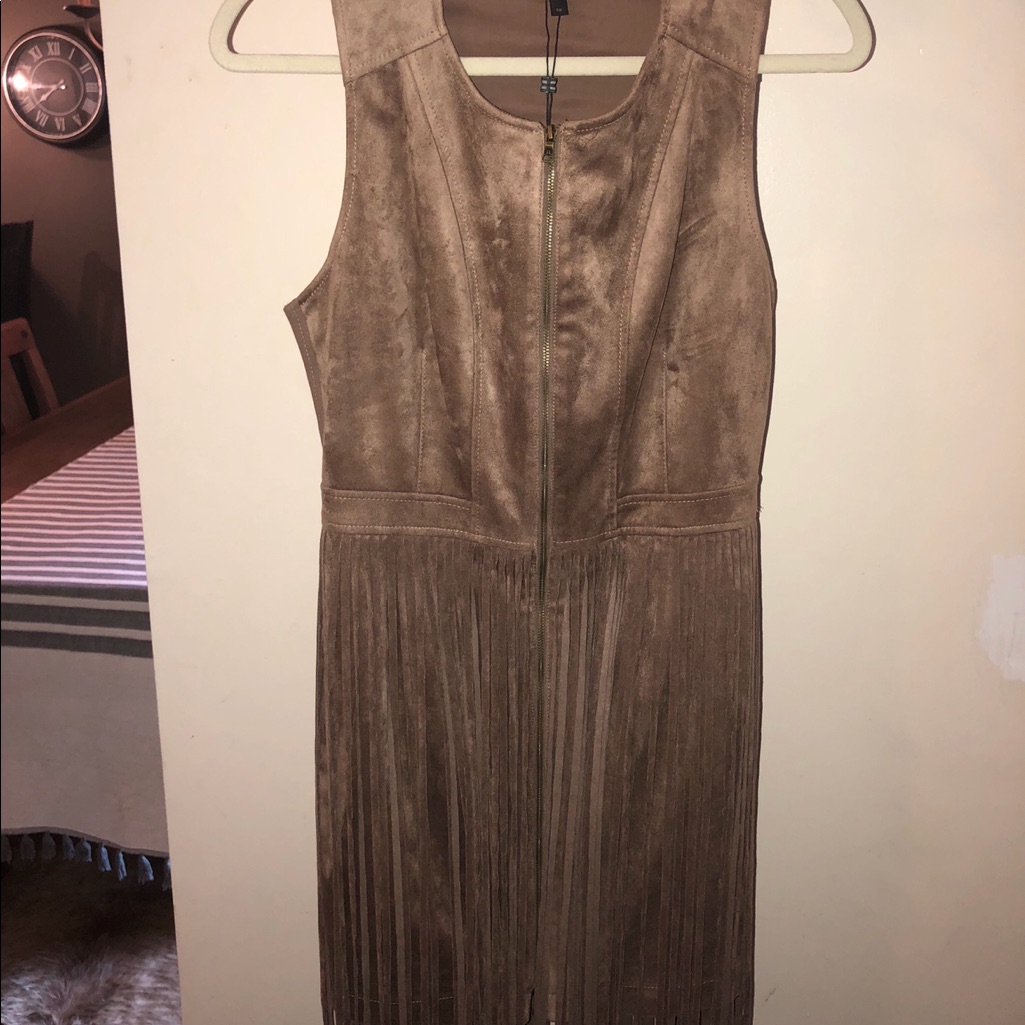 Bcbgmaxazria Fringe Faux-Suede Vest Casual Dress